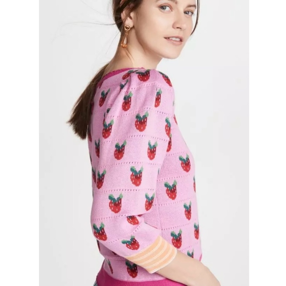 LoveShackFancy Pink Strawberry Sweater